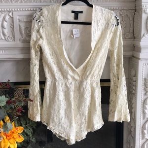 Off white lace romper